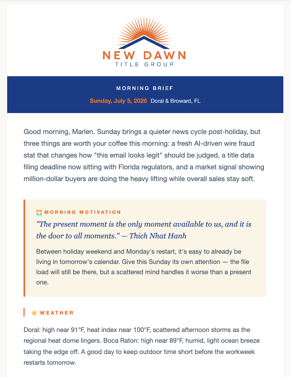 El resumen diario con la marca que Yane armó para New Dawn